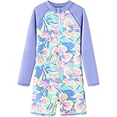 UMELOK Girls Long Sleeve Rash Guard One Piece Swimsuits with UV Protection Sunsuit