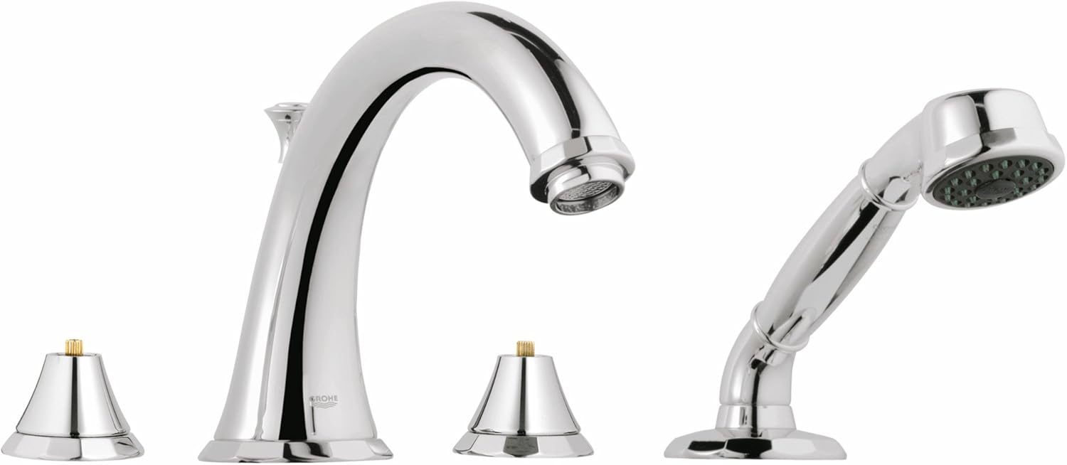 GROHE 25073000 Kensington Roman Tub Filler with Hand Shower, Starlight