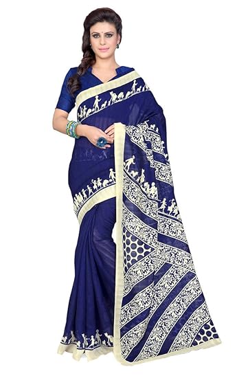 Raw Silk Saree (673_Navy Blue)