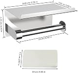 susswiff Self Adhesive Toilet Paper Holder with Phone Shelf - Silver view 8