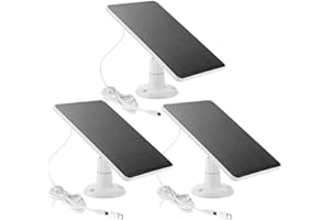 CYJJZQ 3-Pack Solar Panel Camera Charger Fit for Eufycam 3/3C s300/2,2 Pro, 2C, 2C Pro,c210,s330,s340,e340, E, Eufy E20, E40/L20/L40/S40/4G Security Camera Micro USB Type-C 10FT Charging Cable