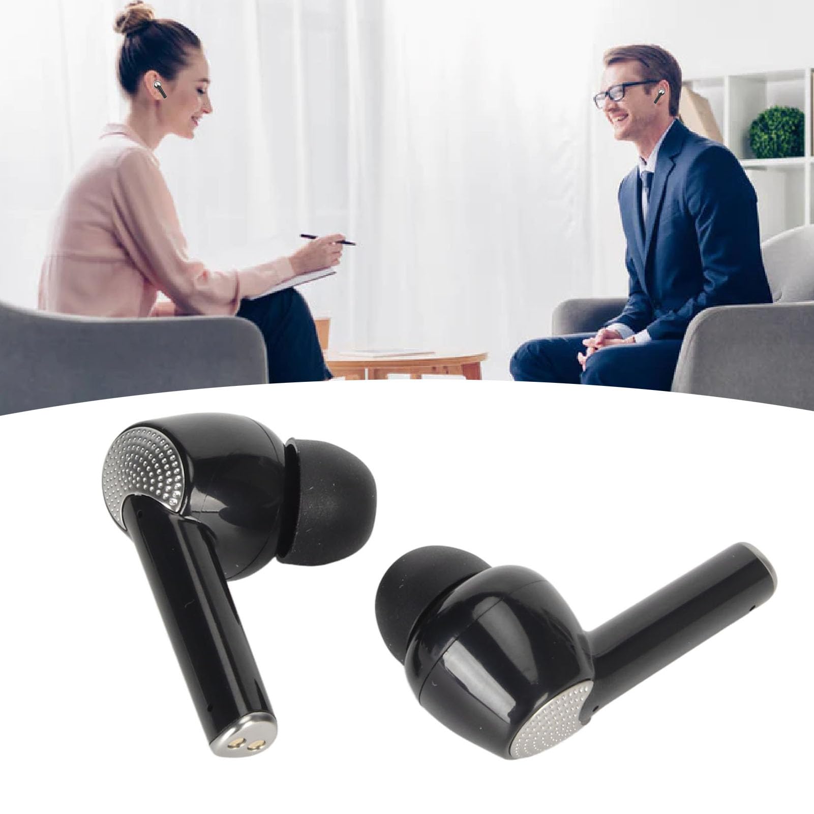 Smart Translator Earbuds - 144 Languages Translation Device for Learning Travel, Bluetooth 5.1 Translator with Noise Reduction, Real Time Translation, Long Lasting Battery (Black)