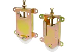 TPARD Sliding Mirror Closet Door Rollers Replacement Hardware Fits Contractors Part #W8020C Wardrobe Doors Wheels, 2-1/2" Vertical H.C., 1-1/2" Nylon Concaved Ball Bearing Wheel, 2 Pack