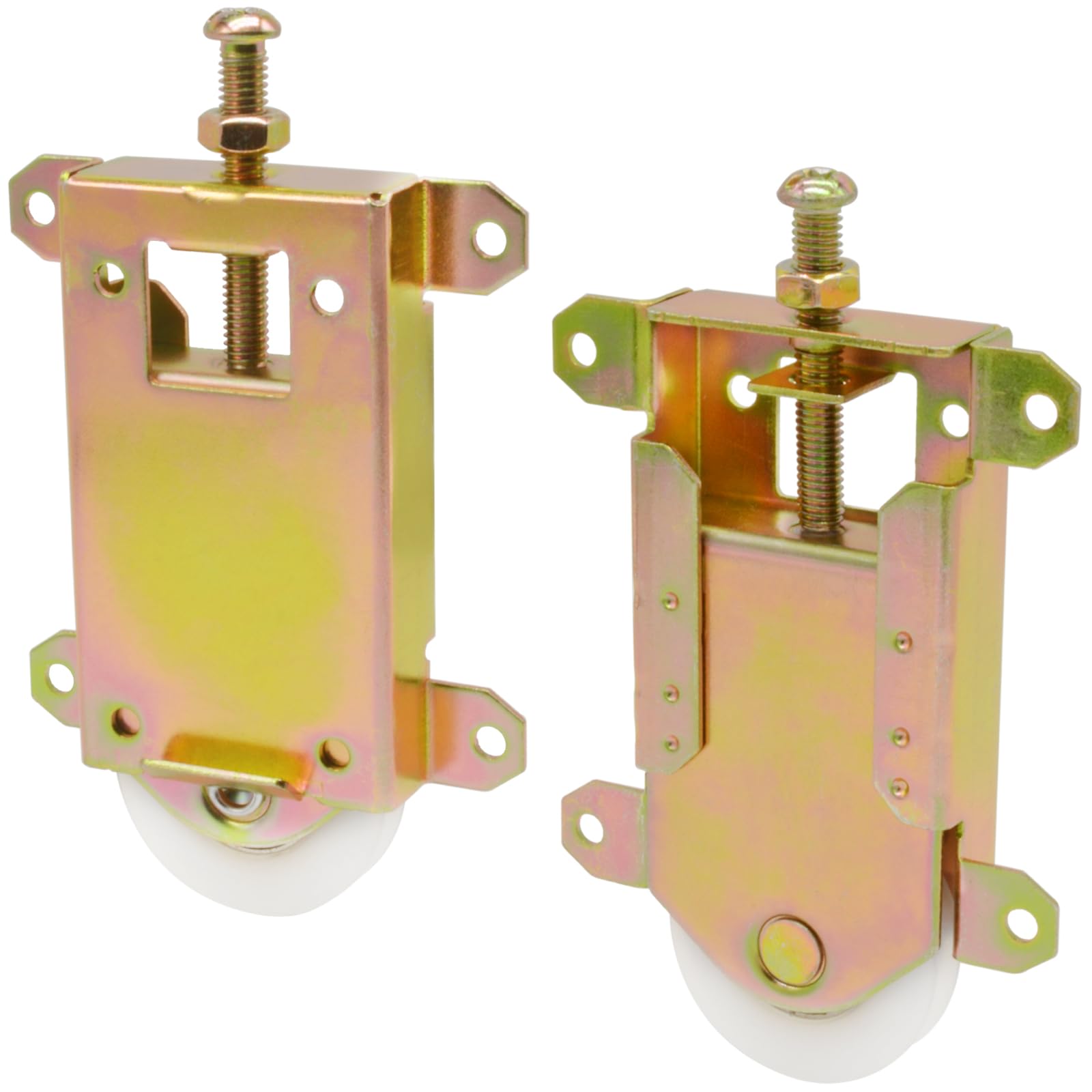 Photo 1 of Sliding Mirror Closet Door Rollers Replacement Hardware Fits Contractors Part #W8020C Wardrobe Doors Wheels, 2-1/2" Vertical H.C., 1-1/2" Nylon Concaved Ball Bearing Wheel, 2 Pack