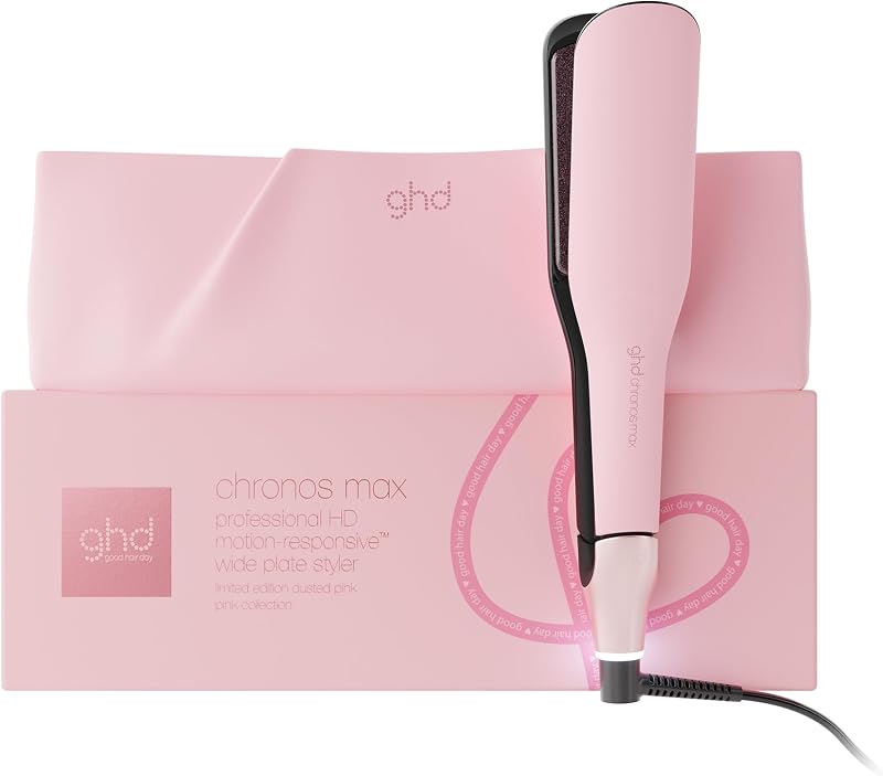 Alisador Chronos Max Profissional, Placas Largas - Rosa Pastel