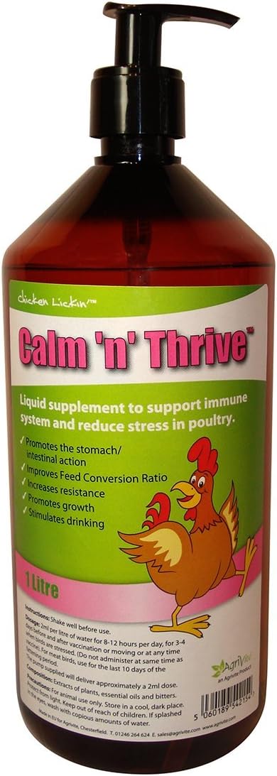 Chicken Lickin Calm 'n' Thrive - A Liquid supplement to support immune system and reduce stress in poultry - 250ml