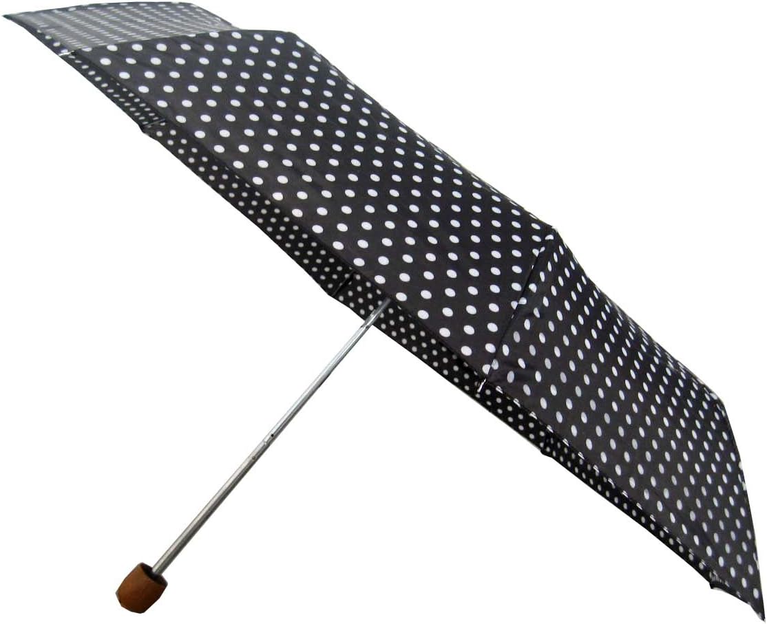 ConchUmbrella Women's Umbrella, Black and White Polka Dots