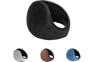 Winter Ear Warmers, Behind-The-Head Adjustable Ear Warmers for Men and Women, Fleece Ear Muffs for Running, Skiing