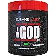 Insane Labz I am God Pre Workout, High Stim Pre Workout Powder Loaded with Creatine and DMAE Bitartrate Fueled by AMPiberry, Energy Focus Endurance Muscle Growth,25 Srvgs, Apple