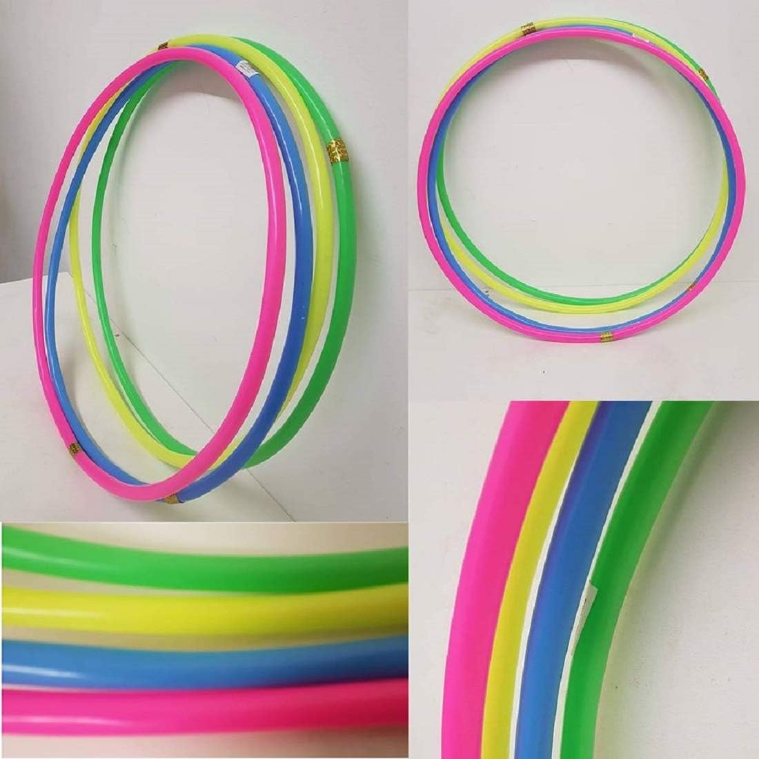 FlickBuyz Solid Plain kids adult Weight Loss Sports hoola Hoop Small and Large Fun Activity Games Fitness Exercise Hula Hoops (PK OF 4, 55cm (22") Solid Plain)
