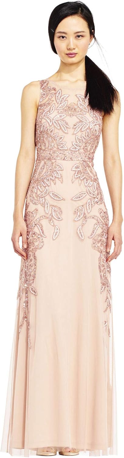 beaded rose gold dress