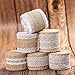 Whaline 473 Inches Burlap Ribbon Roll with White Lace Craft Ribbon Roll for DIY, Home Decor and Gift Wrap, 6 Rolls