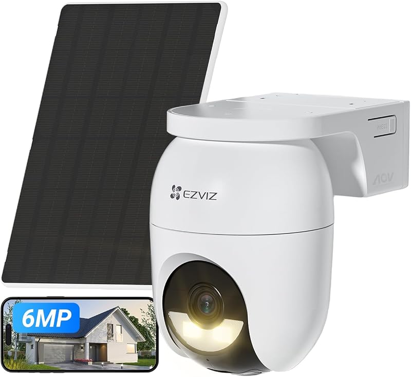 CB8 Lite 3K+ Telecamera WiFi Esterno con Pannello Solare, Auto-Zoom Tracking,100% Senza Fili, PTZ 360°, Rilevamento Persone/Veicoli, Visione Notturna a Colori, Audio Bidirezionale, Difesa Attiva