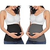 Rheane Pregnancy Belly Support Band Maternity Belly Band Belly Support for Pregnancy Pregnancy Belly Fall Maternity Clothes (Black+Dark+Grey 1)
