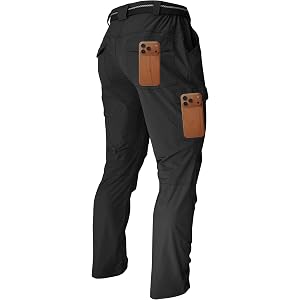 Men's Lightweight Hiking Cargo Work Pants Water Resistant 6 Deep Pockets for Hot Weather Travel Climbing Stretch Pants