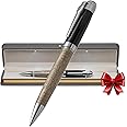 S&R Somit Fancy Pen for Men with Gift Box - Valuable Luxury Pen for Business and Office, Executive Gift for Family & Friends - Special Engraving & Led Decorative Box (BLACK SILVER)