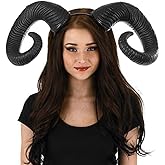 NewL Halloween Cosplay Hair Accessories Realistic Black Red Long Devil's Horn Headband Carnival Party Bandana