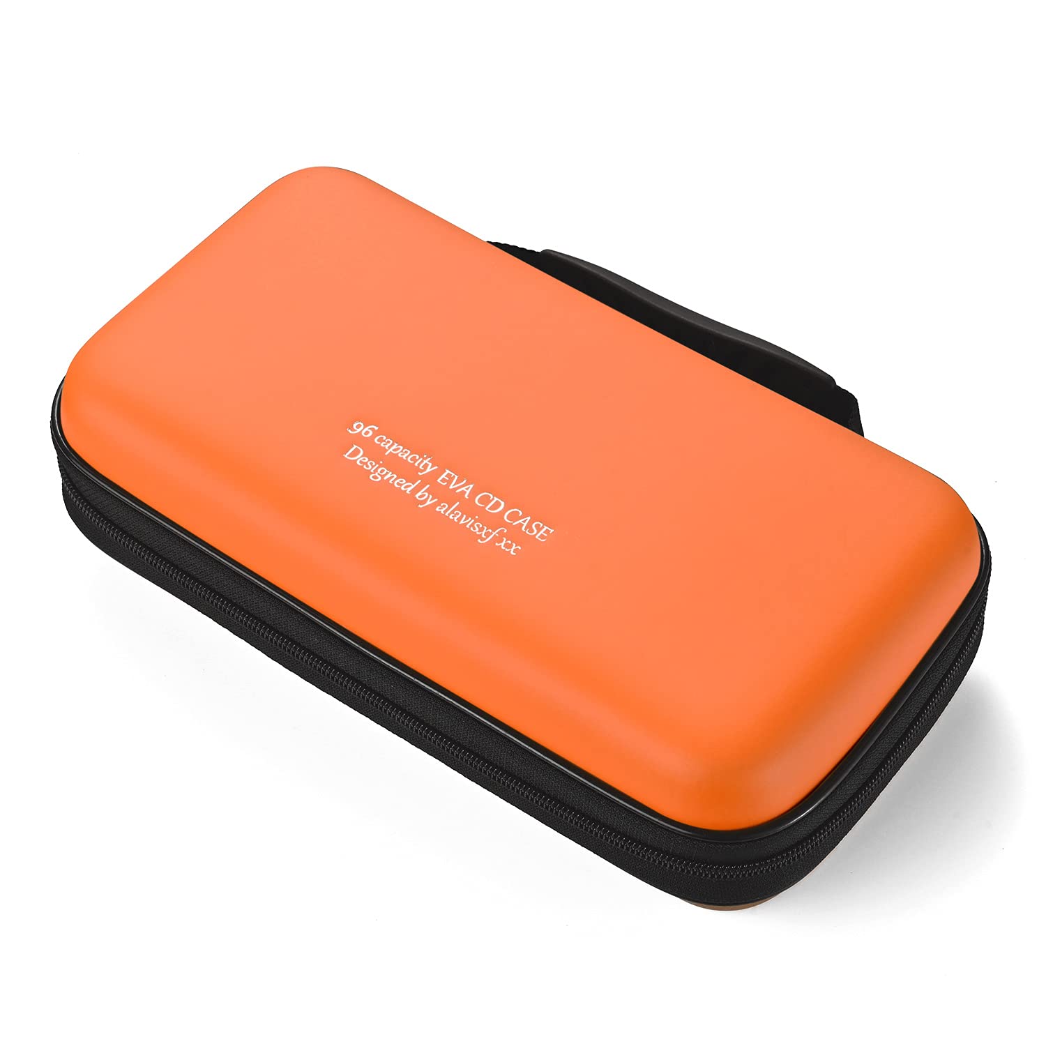 LIOVODE DVD Case, 96 Capacity EVA CD Case Holder Storage Organizer Portable Protective DVD Disc Wallet Holder for Car (96 Capacity, Orange96)