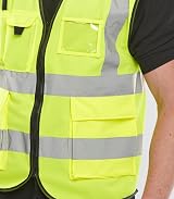 Beeswift Executive Hi Vis Waistcoat Saturn Yellow Large EN ISO 20471 Class 2 view 6