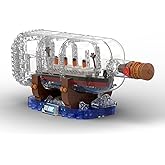dOvOb Titanic Ship in a Bottle Building Blocks Set, Creative Collectible Display Model Set, Great Idea Gift Toy for Adults and Kids(878 PCS)