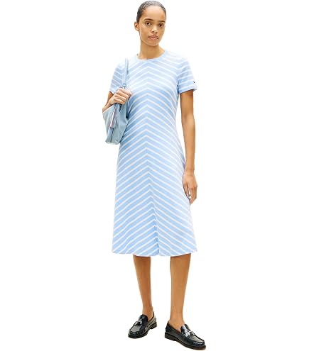 Tommy Hilfiger Women's Broderie Short Sleeve Shirt Dress,Ecru X-Small at Amazon Women's Clothing store