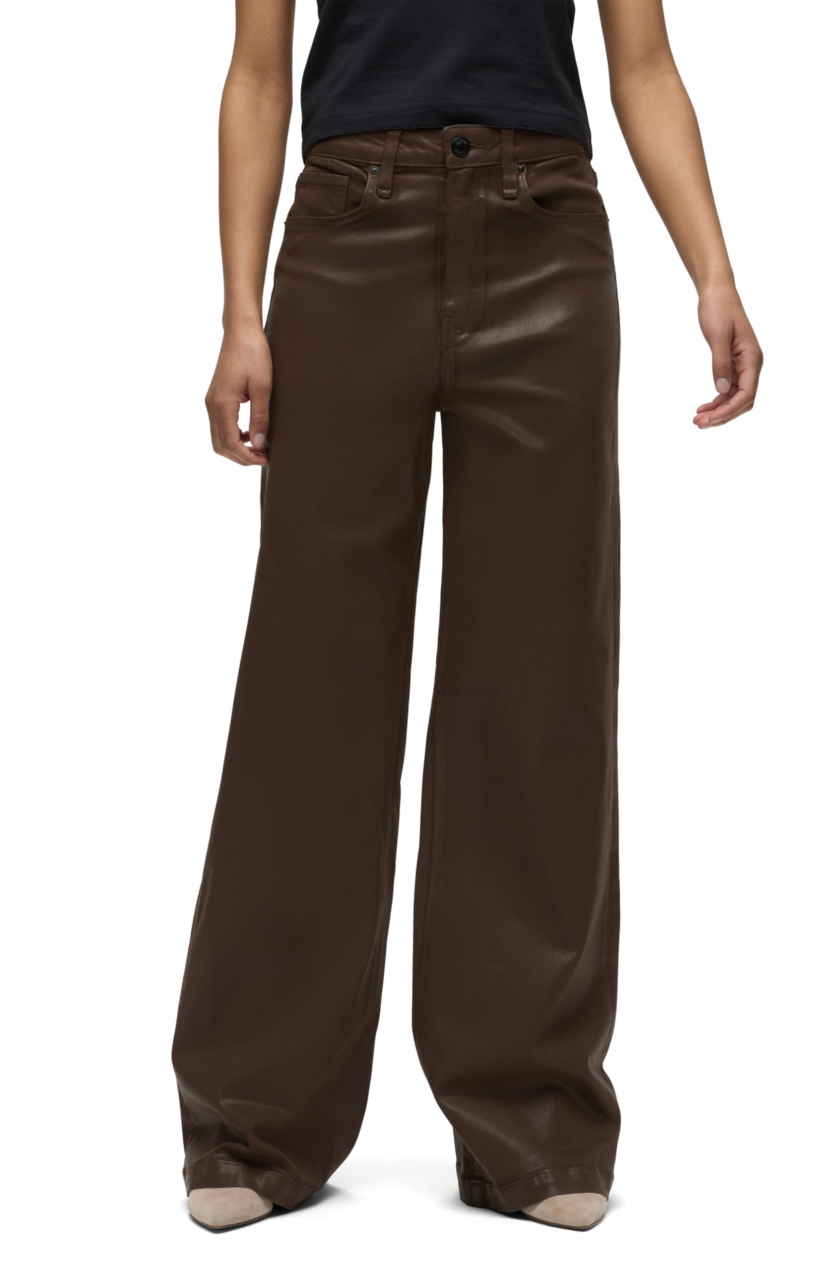 HUDSON Women’s Jodie High Rise Loose Fit Wide Leg Jean, Bracken Coated, 25