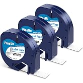 PROFICETIK Plastic White Label Tape Strong Adhesion for Letratag LT-100H | 3 X 91331 12mm 1/2 x 13 Replacement for Dymo Letratag Refills Print Clearly for Letra Tag Label Maker Refills LT100H LT100T
