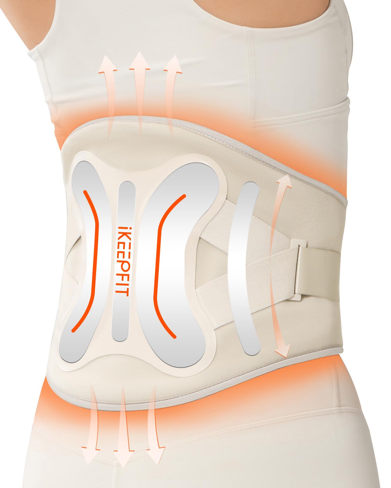 Photo 1 of IKEEPFIT Cordless Heating Pad with Massager for Back Pain Relief: MAXwarm® 4.0, Portable Heated Back Brace with Lumbar Support for Sciatica, Large 8000mAh Battery, for Women Men 70"