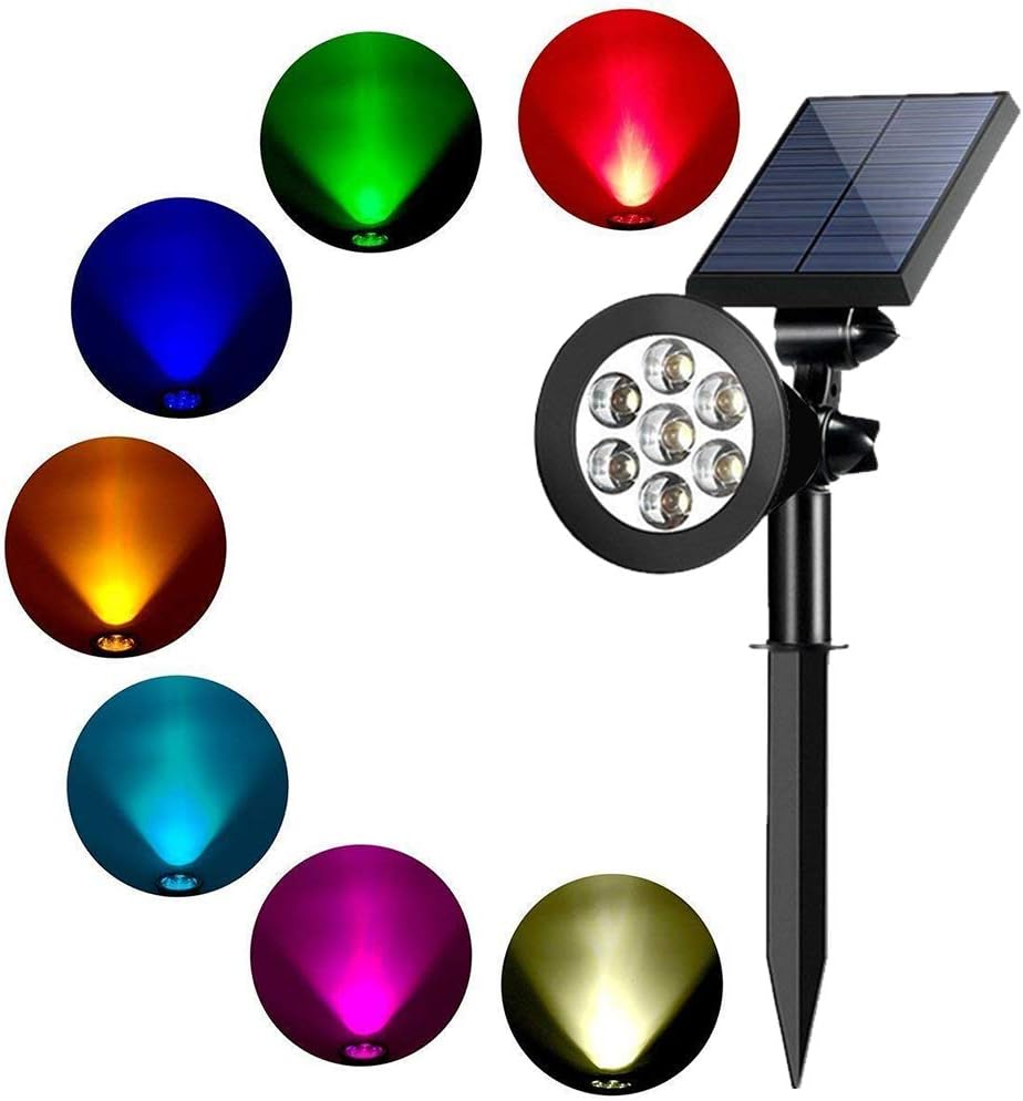 MEIHONG Colored Solar Spotlight, 7 LED 