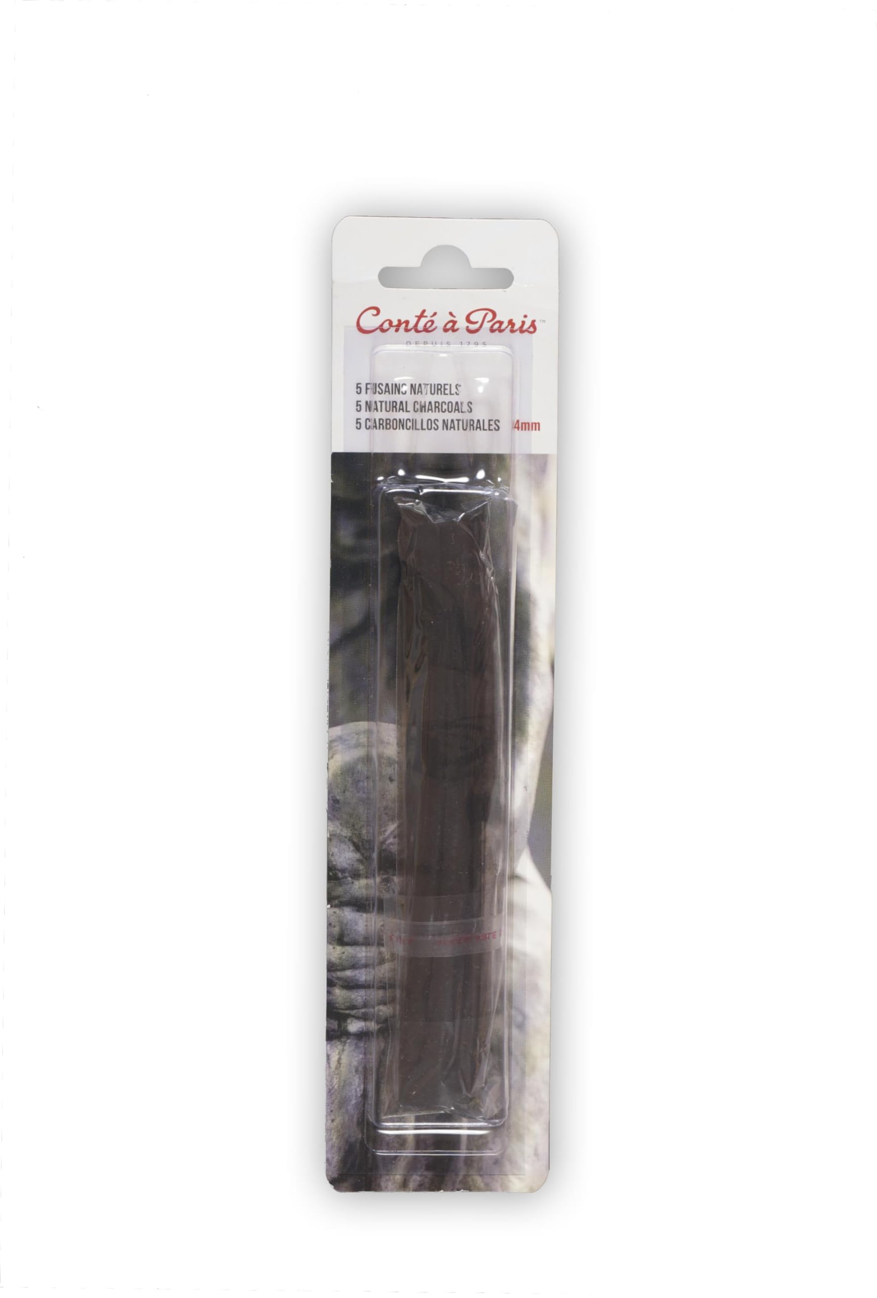 Conté à Paris 4mm Round Natural Charcoal (Pack of 5)