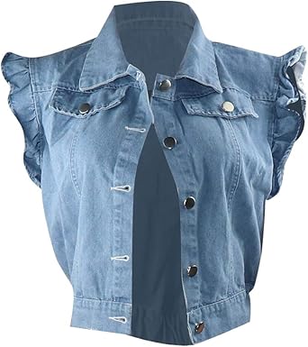 ruffle sleeve jean jacket