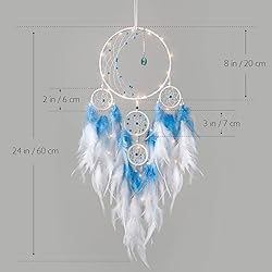 KHOYIME LED Light Up Dream Catcher Half Circle Moon