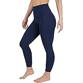 90 Degree By Reflex Cotton High Waist Ankle Length Compression Leggings with Elastic Free Waistband
