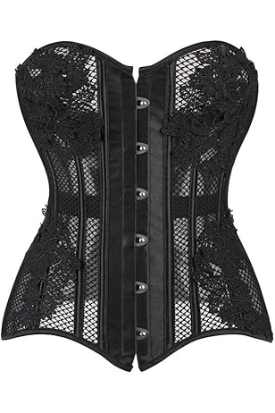 Daisy Corsets Women's Brocade Overbust Corset - Light Pink With Busk Closure