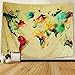 Sunm Boutique Retro Watercolor World Map Tapestry Colorful Map Tapestry Wall Hanging Bedroom Living Room Dorm Home Decor(82.7 x 59.1 Inch, Multi)
