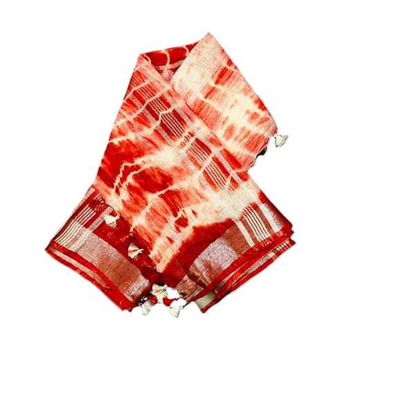 Women's Ikat Modal Saree With Blouse Piece (Golden-Tissue-Linen_Gold)