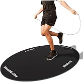 Jump Rope Mat, 48"x36" (5mm) | Large Rubber Exercise Mat Workout Mats for Home Gym Flooring Non-Slip Oval Design for Floor &amp; Rope Protection