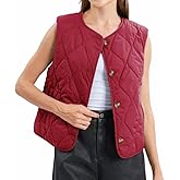 Amazhiyu Women's Lightweight Quilted Puffer Vest Sleeveless Button Padded Gilet