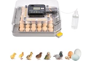 AFLYEVER 48 Egg Incubator with Auto Turn & Humidity Control, 360° View Poultry Hatcher for Chicken/Duck/Turkey/Quail Eggs - Incubator for Hatching Eggs