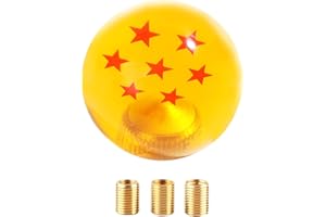 SUJADE YAKEFLY Z Star Manual Gear Stick Shift Knob,Z Stars Shift Knob with M8x1.25 M10x1.5 M10x1.25 Adapter,Universal Round Ball Gear Shifter Knobs (7 Star)