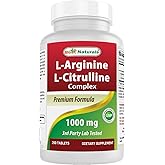 Best Naturals L-Arginine L-Citruline Complex Tablets, 250 Count