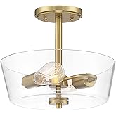 DESIGNERS FOUNTAIN Westin 2 Light Semi-Flush Mount Ceiling Light, Brushed Gold, 95711-BG