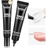 Beetles Tipex Nail Glue Gel 2Pcs 20g, Super Strong Solid Nail Glue | Hands-Free for Tipex Instant Apex Nail Tips, Professional Beginner-Friendly, U V Light Required