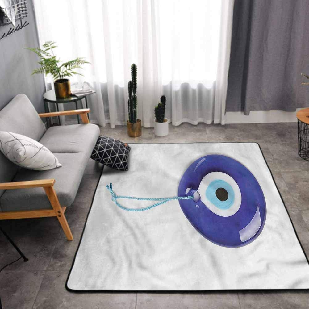Evil Eye Area Rug for Living Room Spiritual Bead Luck Charm Warm Hairy Carpet Seat Area Rugs 6 x 9 Feet