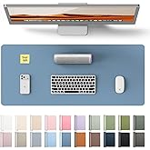 YSAGi Leather Desk Protector, Office Mat, Large Mouse Mat, Non-Slip PU Leather Blotter, Laptop Desk, Waterproof Writing Pad for Office and Home (Blue, 23.6" x 13.8")
