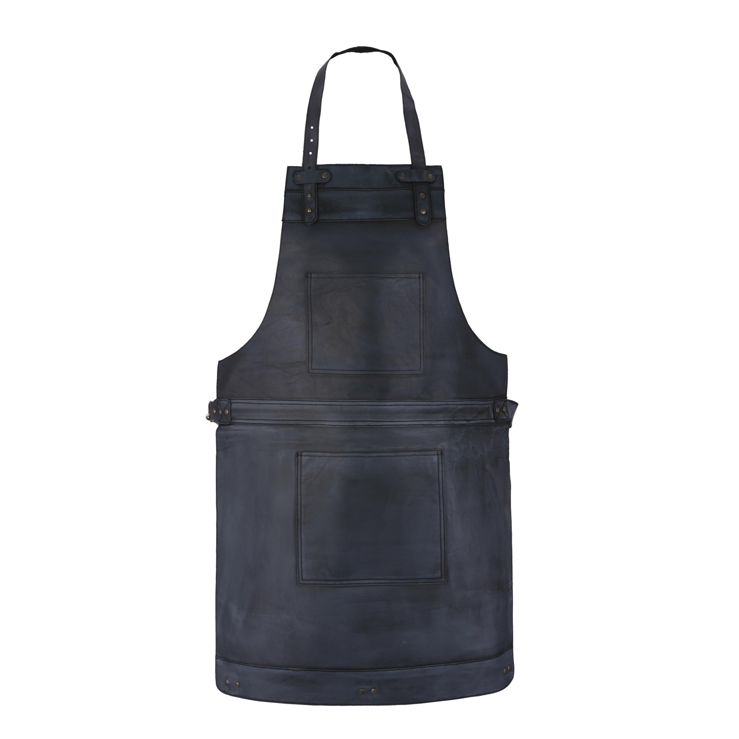 Black Wax Full Grain Leather Bib Apron Butcher Apron Chef Apron BBQ Apron DIY Apron Barber Apron Blacksmith Apron Woodwork Apron Gift