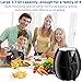 FrenchMay Touch Control Air Fryer, 3.7Qt 1500W, Comes with Recipes & Cook Book (Black)
