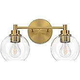 VONLUCE Bathroom Light Fixtures, 2-Light Vanity Light with Globe Glass Shades E26 Sockets, Bathroom Lights Over Mirror for Be
