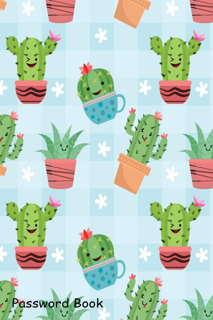 Password Book: Include Alphabetical Index With Cute cactus in pots