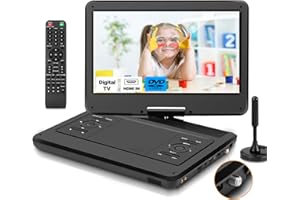 Feihe 16.5" Portable TV/DVD Player Combo with 14.0" Large HD Swivel Screen and Digital TV ATSC Tuner/HDMI/USB/AV/Audio, Built-in Battery, Dual High Volume Stereo Speakers